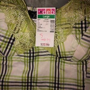 Lime green crop top.